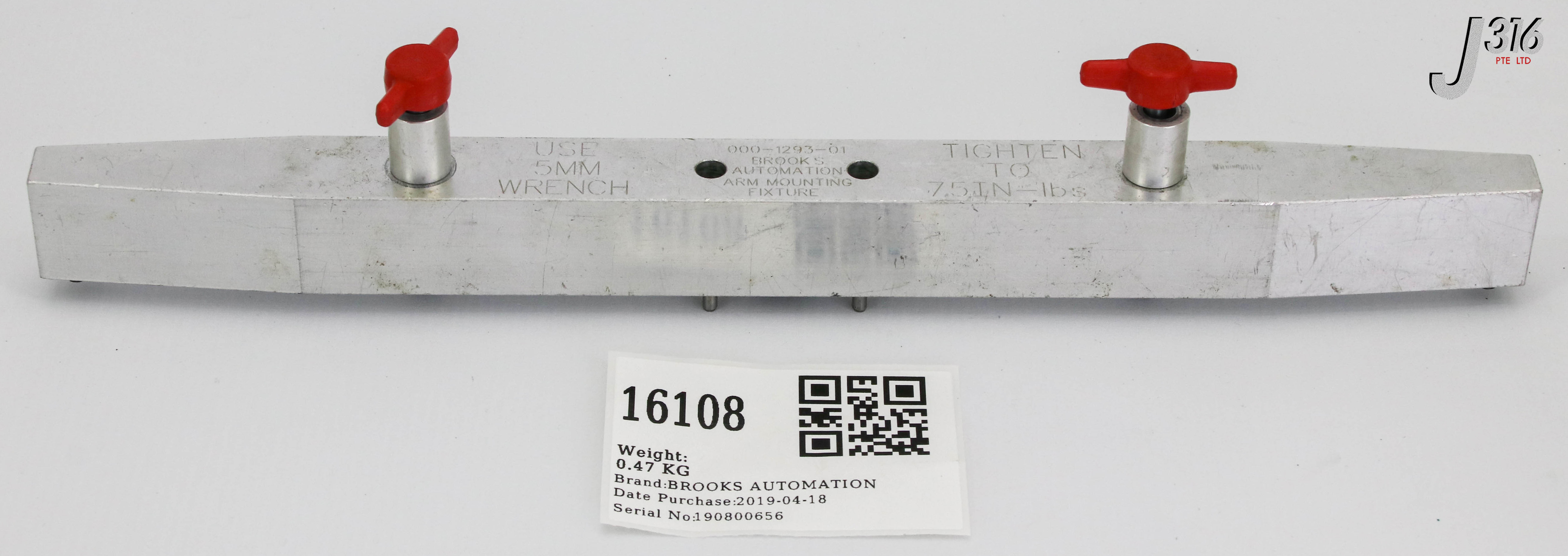 16108 BROOKS AUTOMATION ARM MOUNTING FIXTURE 000-1293-01 | eBay